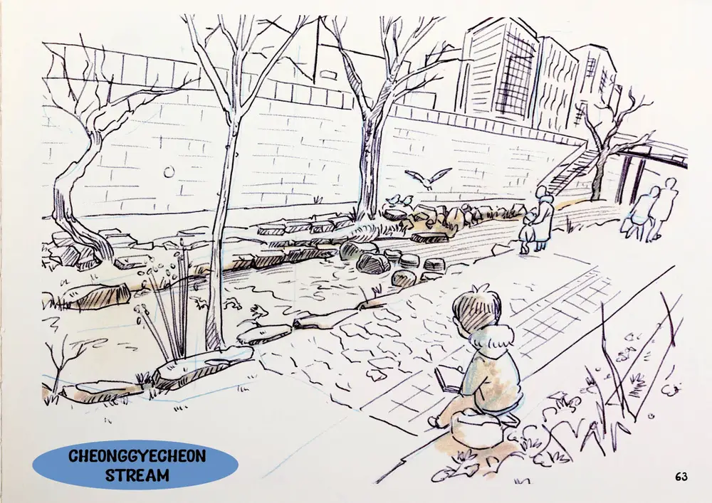 Drawing Korea, double page 49
