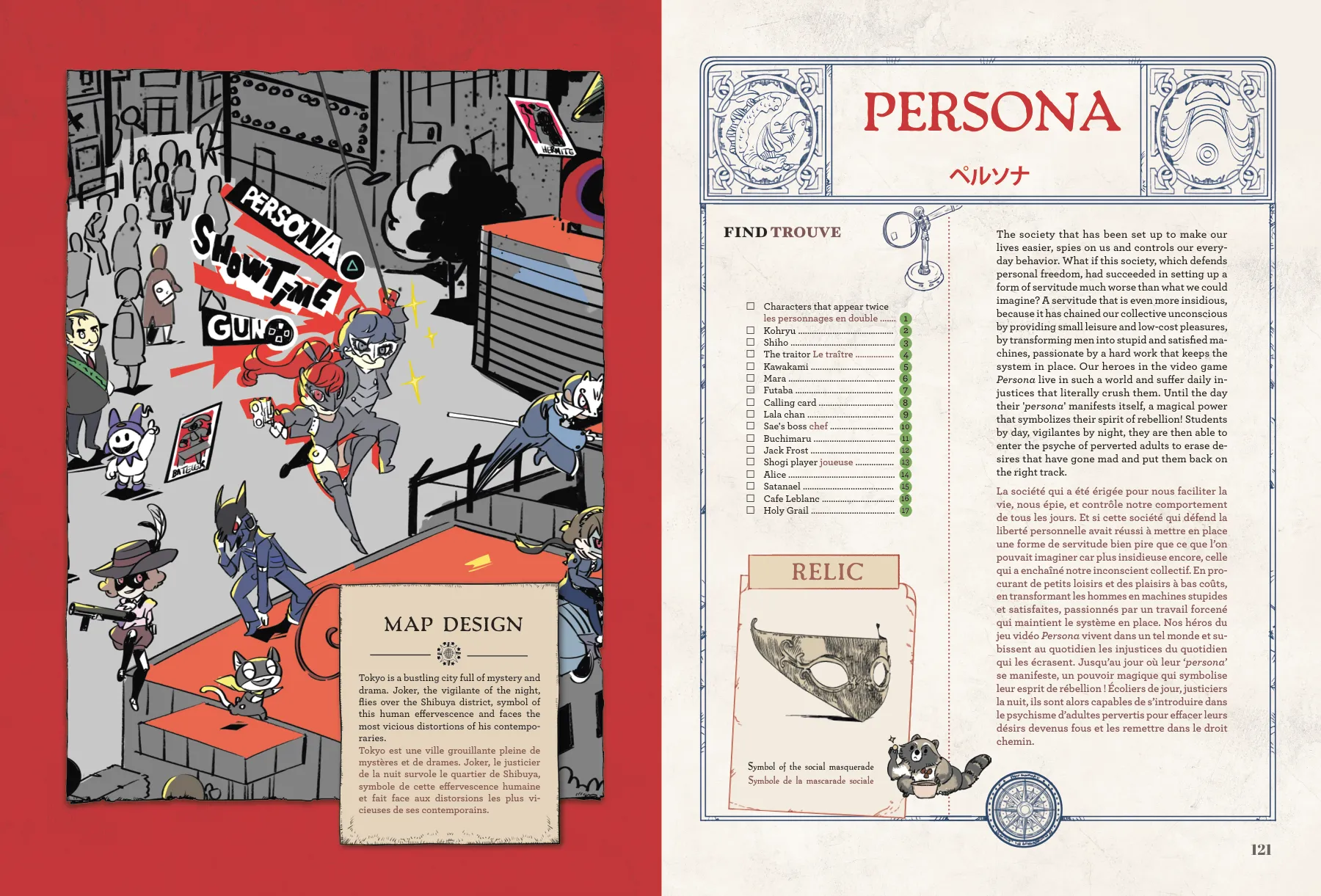 Worldmap Persona 5 : double page de l'artbook