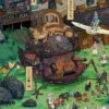 Ghibli Miyazaki movies worldmap Metal Print - Image 2