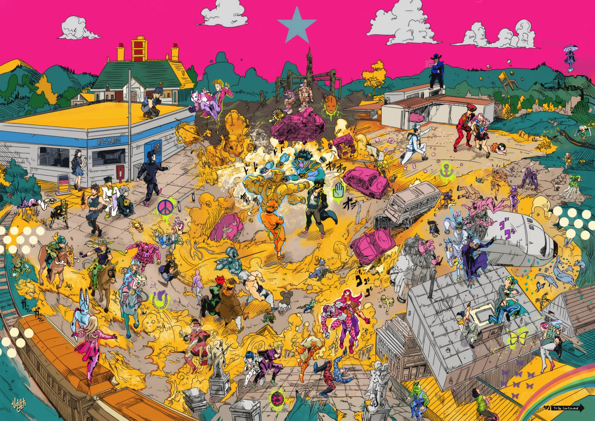 Jojo's Bizarre Adventure worldmap poster - Image 8