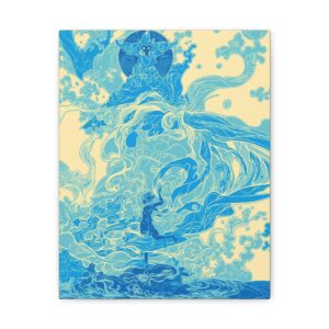 Blue Water Elemental Wall Art printed on canvas, Abstract Wall Art, Bedroom Wall Art, Living room Art, Dining Room Art, Minimalist