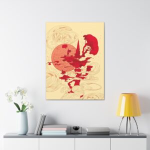 Red Fire Elemental Wall Art printed on canvas
