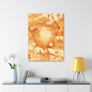 Orange Wind Elemental Wall Art printed on canvas, Abstract Wall Art, Bedroom Wall Art, Living room Art, Dining Room Art, Minimalist
