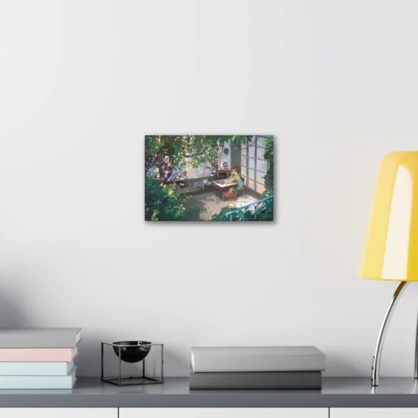 Cute nature girl and racoon, Canvas Stretched - Image 3