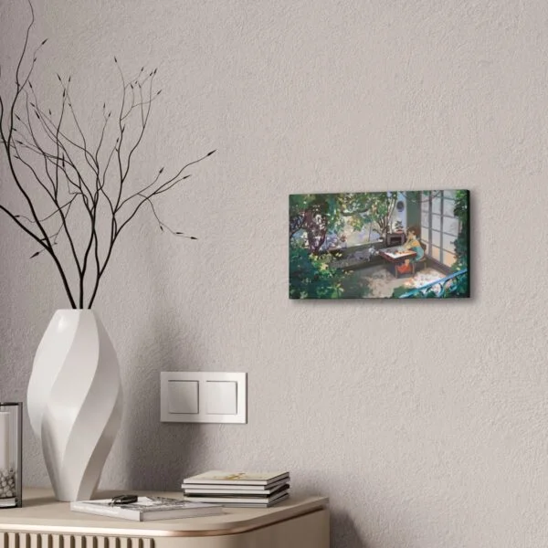 Cute nature girl and racoon, Canvas Stretched - Image 20