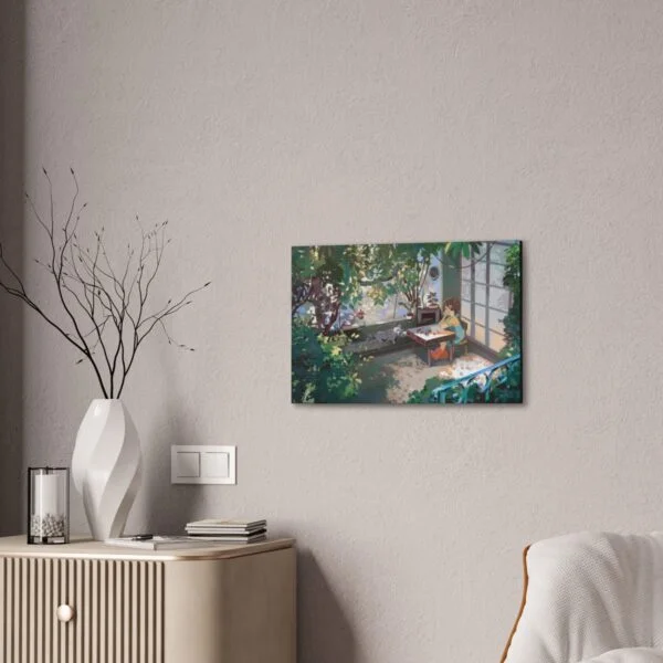 Cute nature girl and racoon, Canvas Stretched - Image 28